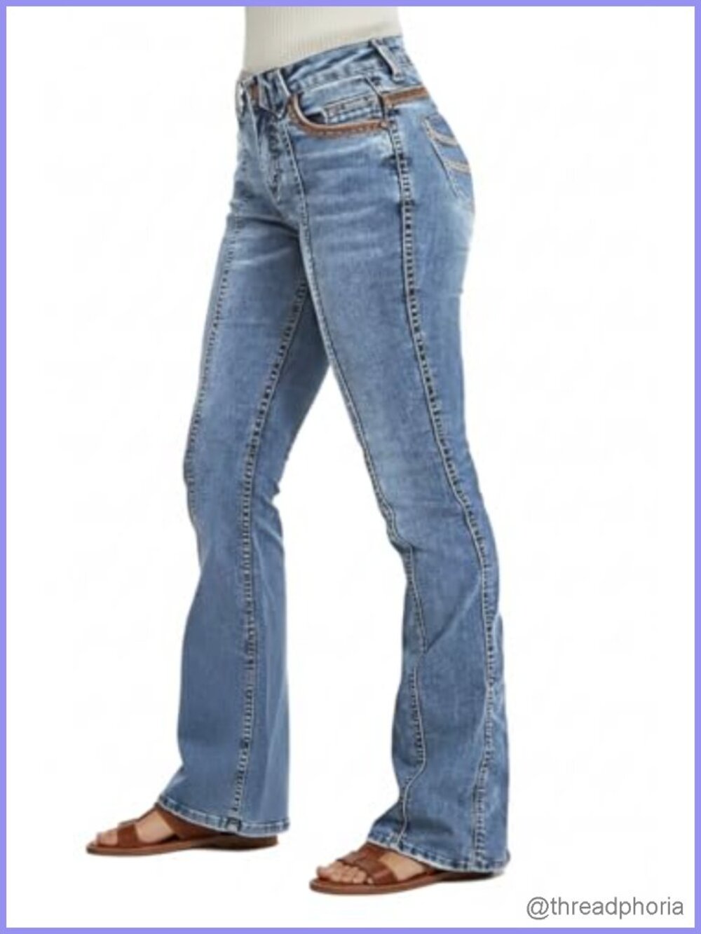 Madrirdma Mid Rise Boot Cut Jeans for Women Butt Lifting Stretchy Denim